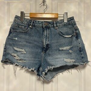 Garage Blue Distressed Jean Shorts